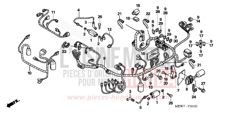 WIRE HARNESS/IGNITION COIL for Deauville ABS SHASTA WHITE (NH138) from 2008